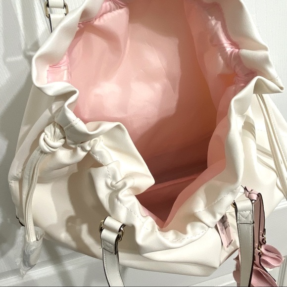 NEW! Victoria Secret Side Cinch Tote Cream Black Pink - Picture 7 of 7